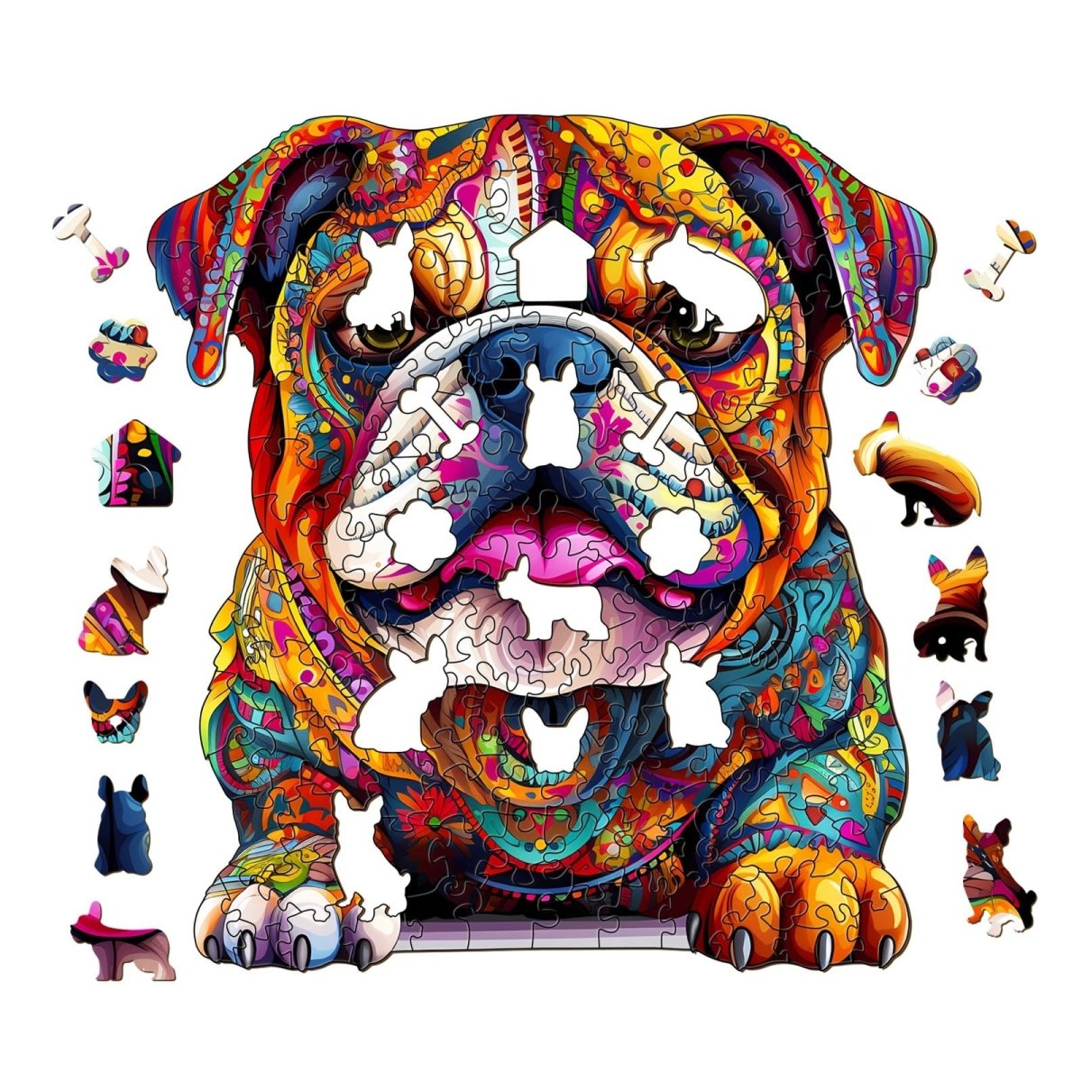 Bulldog Wooden Jigsaw Puzzle - KAAYEE Puzzle