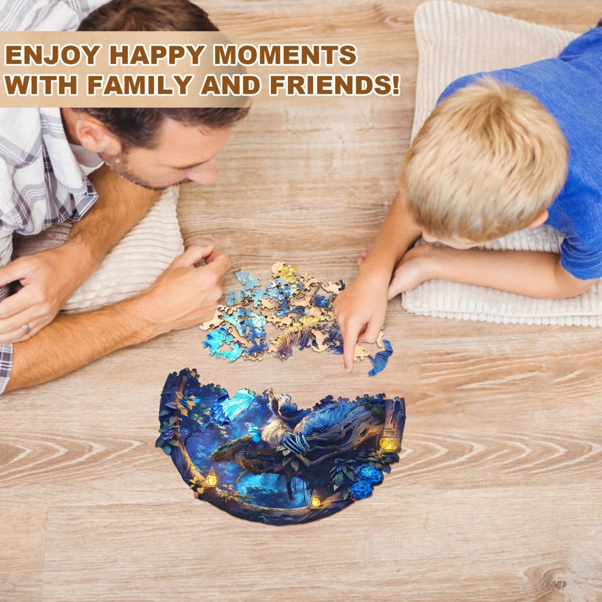 Butterfly and Sloth - 2 Wooden Jigsaw Puzzle - KAAYEE Puzzle