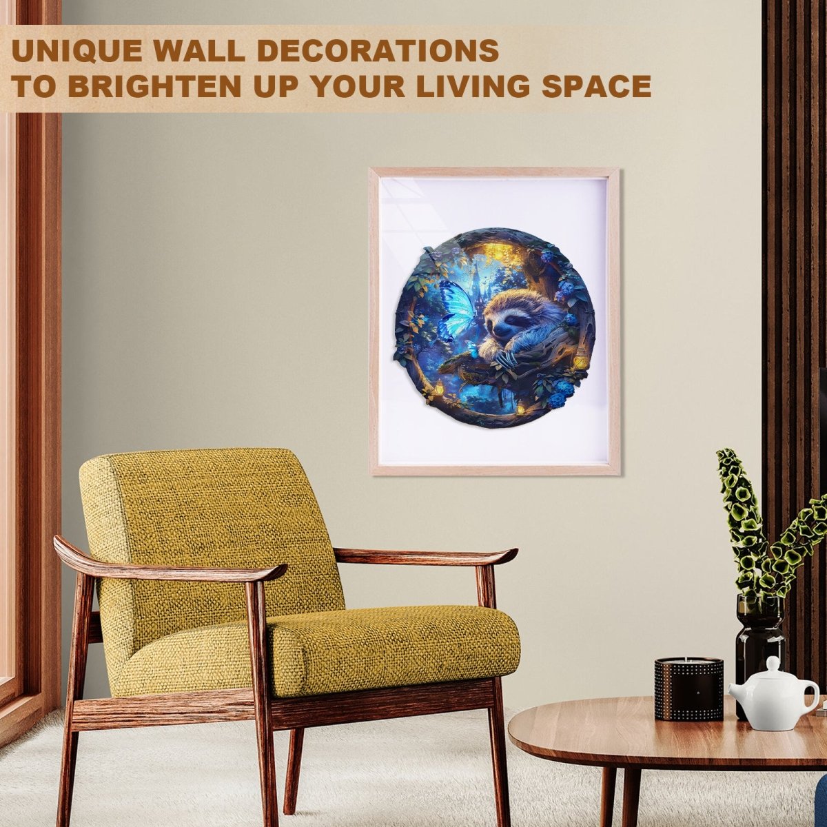 Butterfly and Sloth - 2 Wooden Jigsaw Puzzle - KAAYEE Puzzle