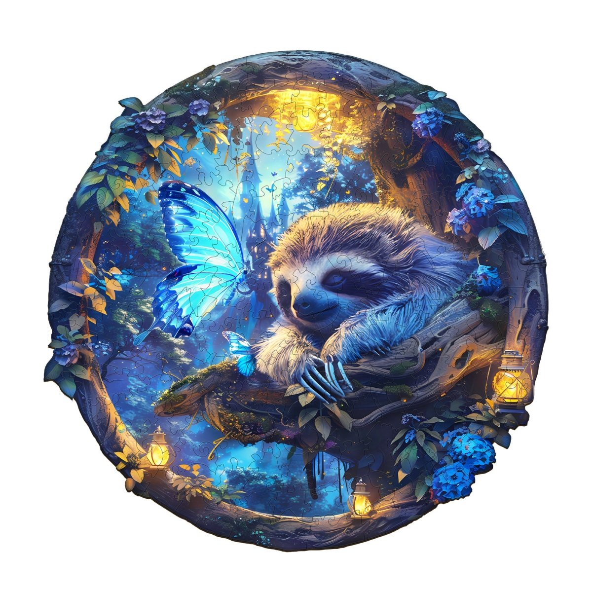 Butterfly and Sloth - 2 Wooden Jigsaw Puzzle - KAAYEE Puzzle