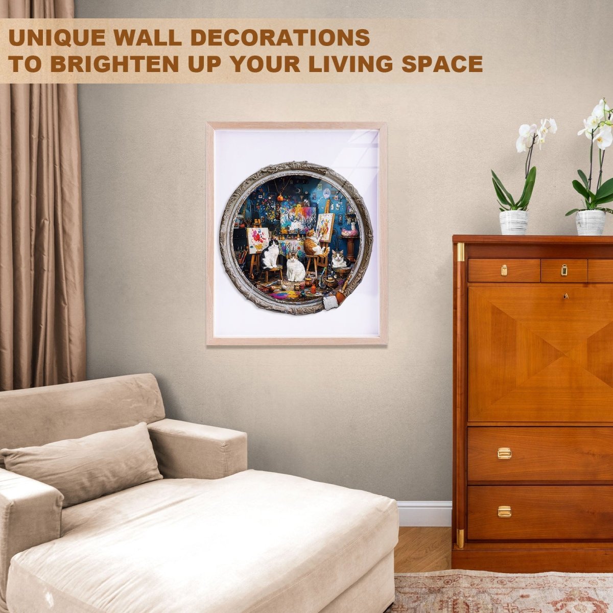 Cat Art Studio Wooden Jigsaw Puzzle - KAAYEE Puzzle