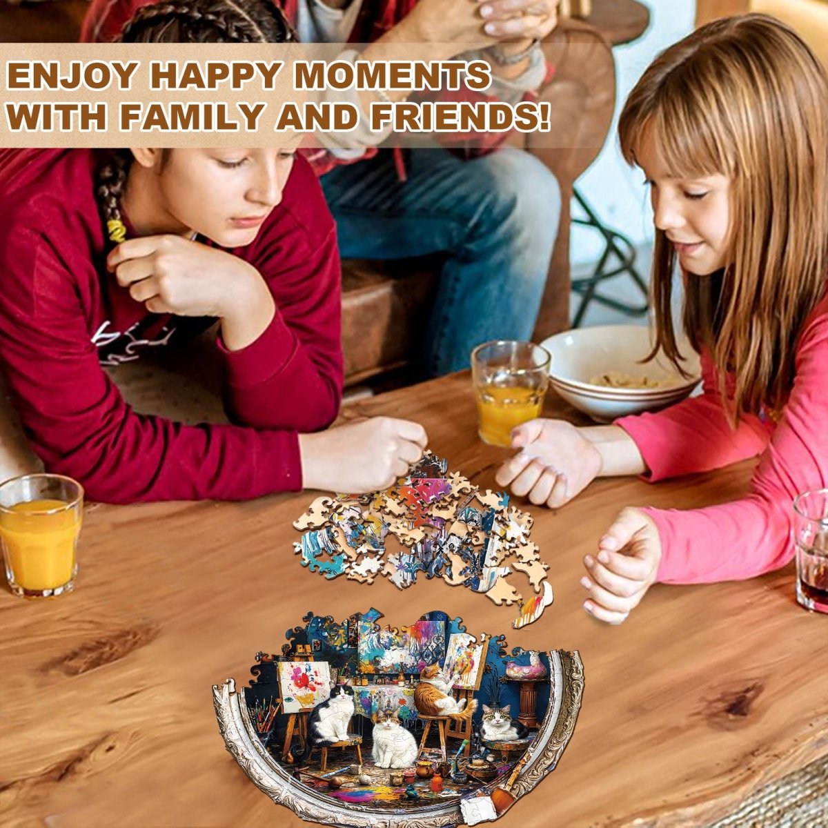 Cat Art Studio Wooden Jigsaw Puzzle - KAAYEE Puzzle