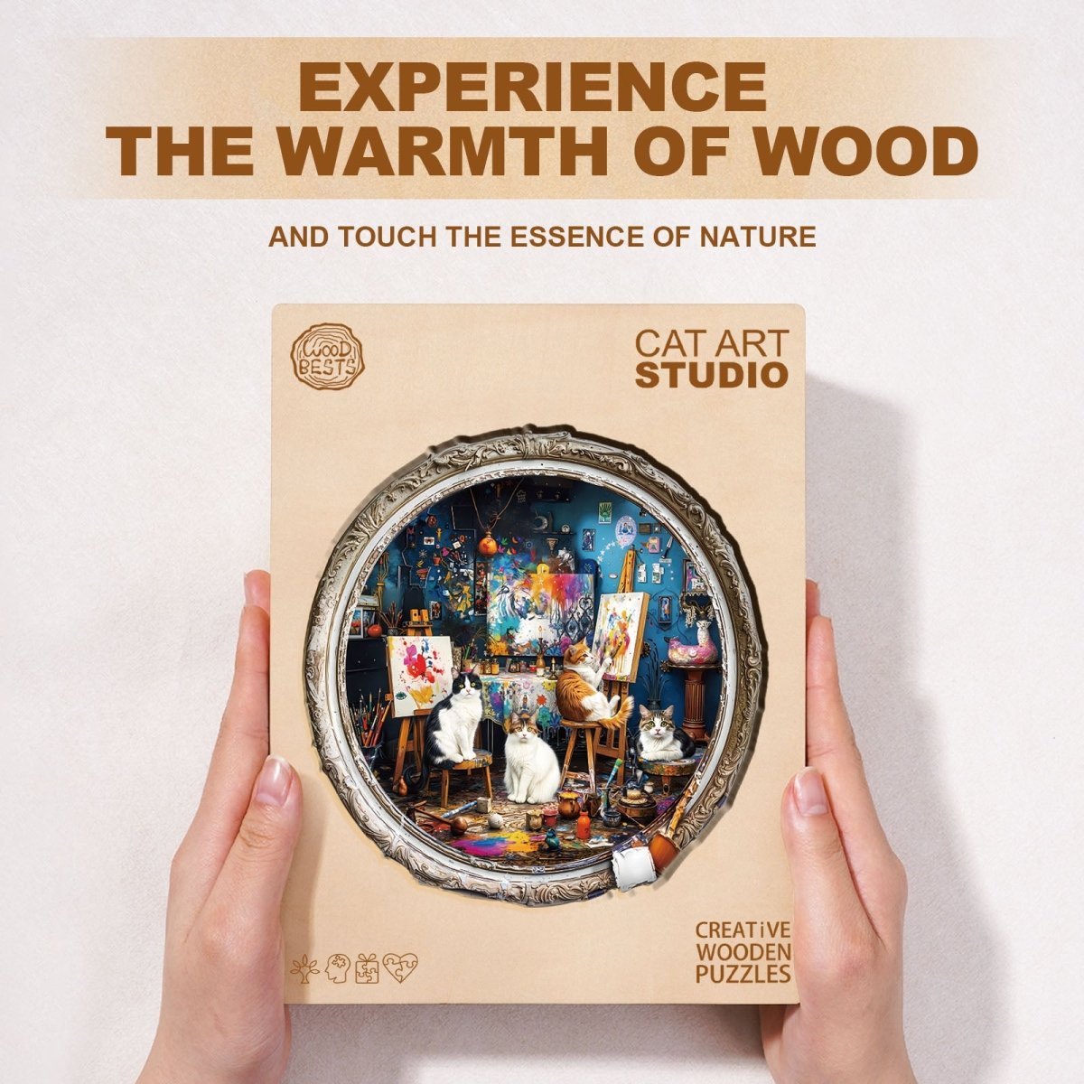 Cat Art Studio Wooden Jigsaw Puzzle - KAAYEE Puzzle