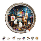 Cat Art Studio Wooden Jigsaw Puzzle - KAAYEE Puzzle
