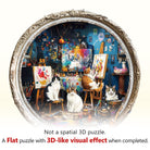 Cat Art Studio Wooden Jigsaw Puzzle - KAAYEE Puzzle