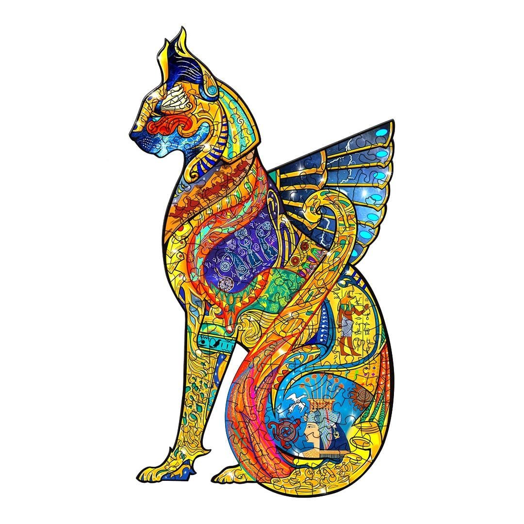 CAT STATUE Wooden Jigsaw Puzzle - KAAYEE Puzzle