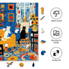 Cats Art Studio Wooden Jigsaw Puzzle - KAAYEE Puzzle