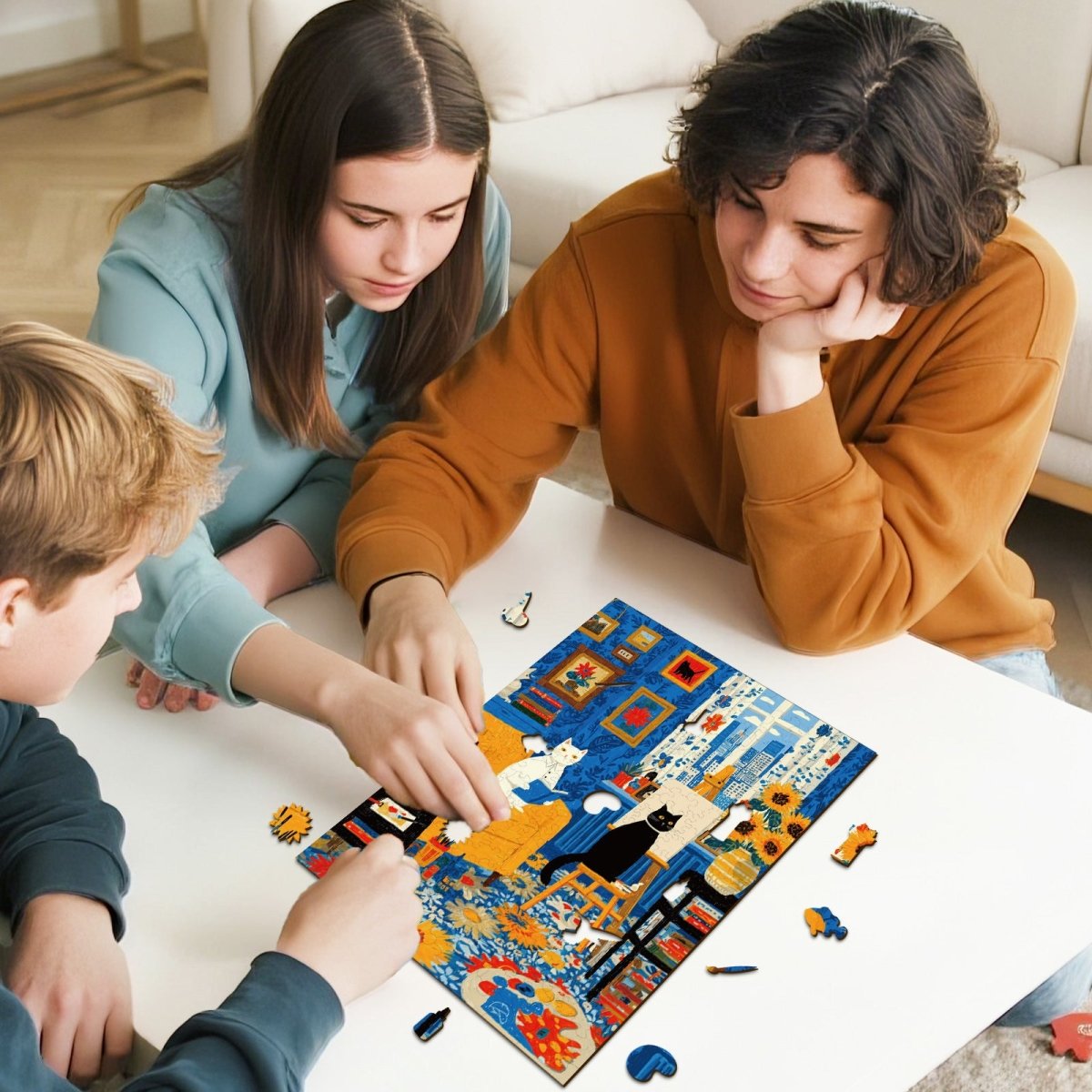 Cats Art Studio Wooden Jigsaw Puzzle - KAAYEE Puzzle