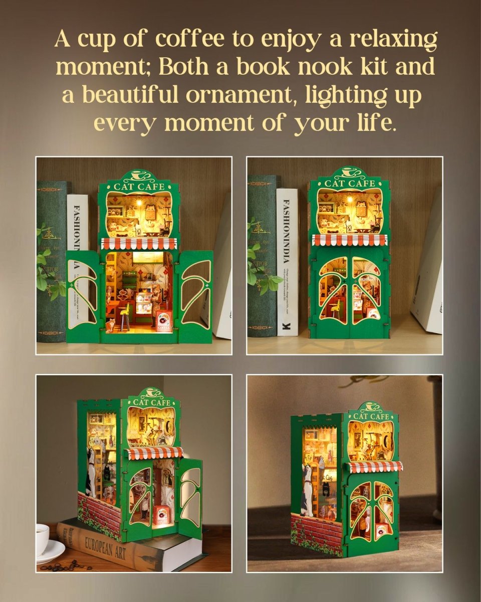 Cat's Coffee House Book Nook Kit - KAAYEE Puzzle