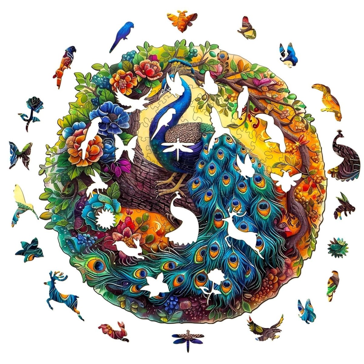 Charming Peacock 2 Wooden Jigsaw Puzzle - KAAYEE Puzzle