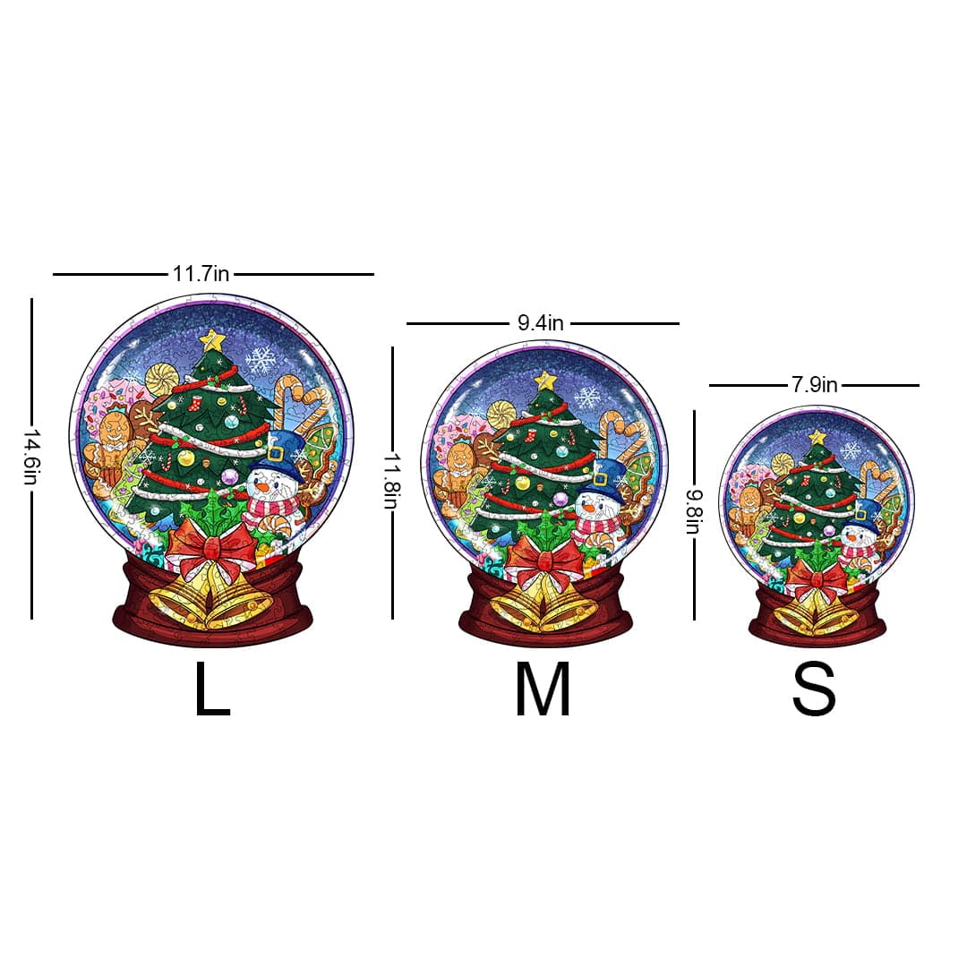 CHRISTMAS CRYSTAL BALL Wooden Jigsaw Puzzle - KAAYEE Puzzle