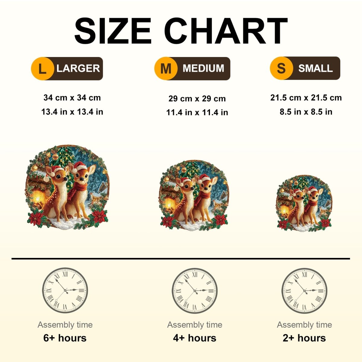 Christmas Deer Combination Wooden Jigsaw Puzzle - KAAYEE Puzzle