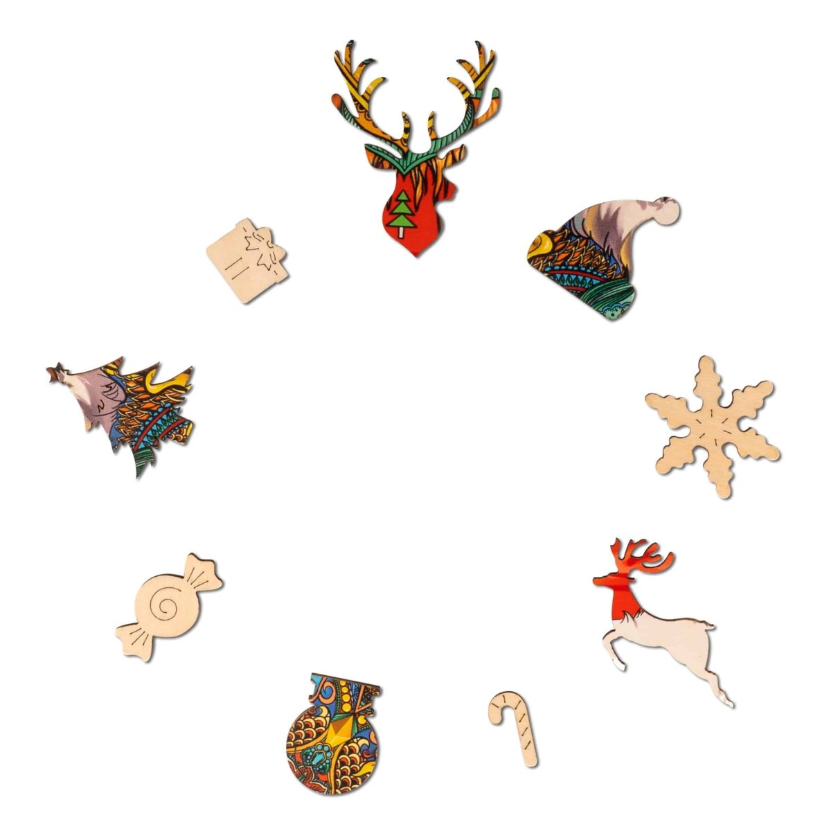 CHRISTMAS ELK Wooden Jigsaw Puzzle - KAAYEE Puzzle