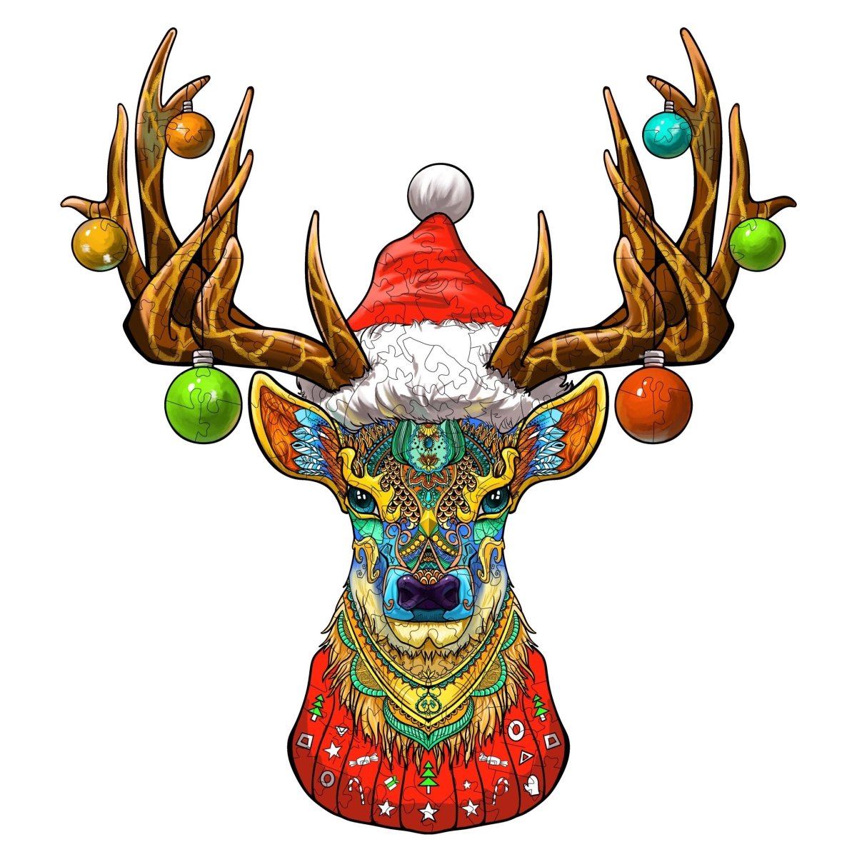 CHRISTMAS ELK Wooden Jigsaw Puzzle - KAAYEE Puzzle