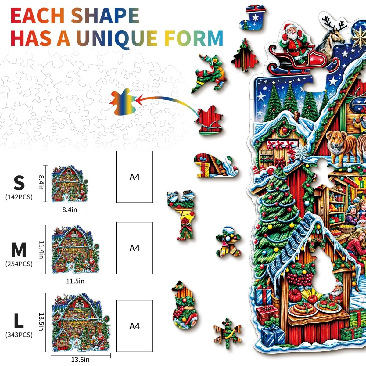 Christmas Grocery Store Wooden Jigsaw Puzzle - KAAYEE Puzzle