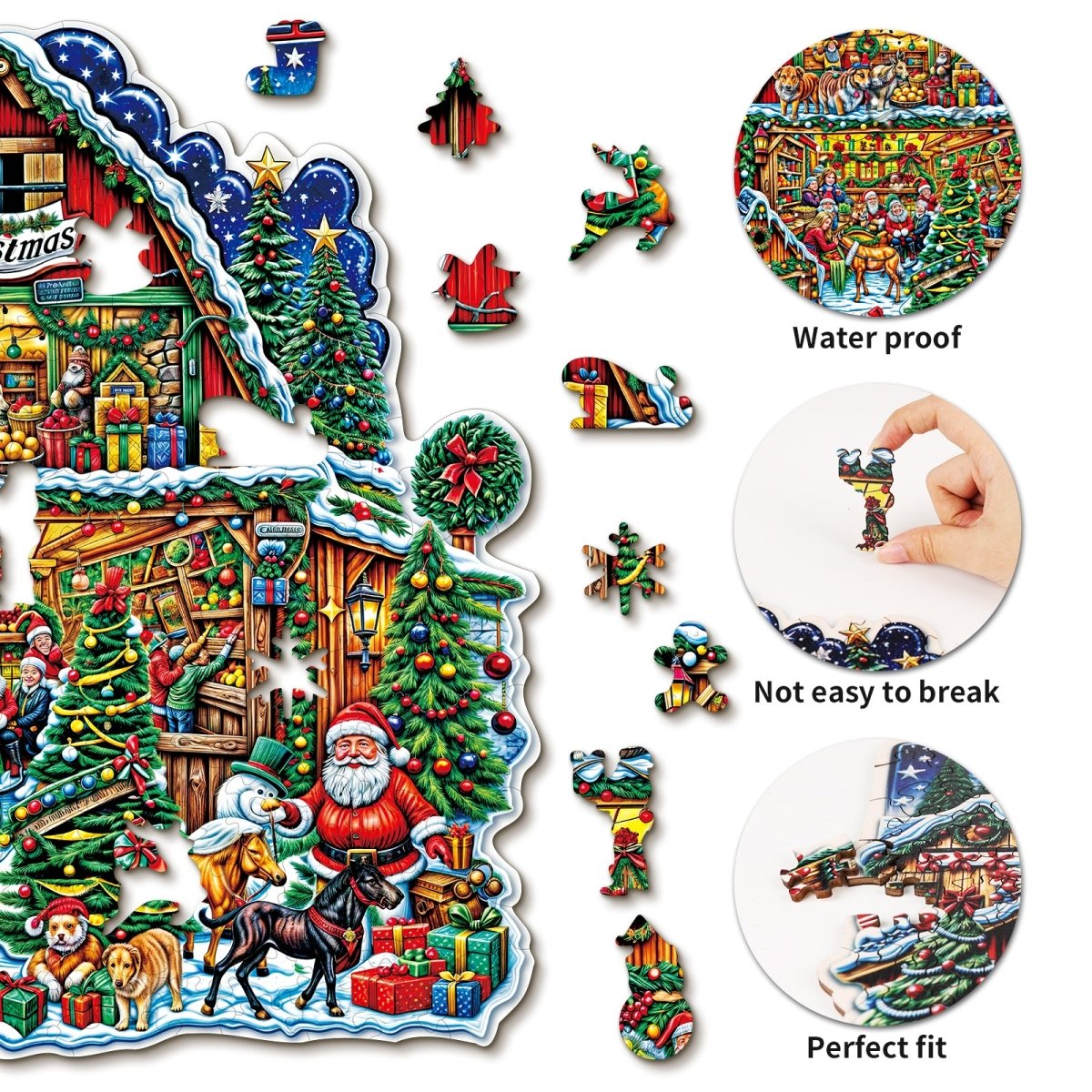 Christmas Grocery Store Wooden Jigsaw Puzzle - KAAYEE Puzzle