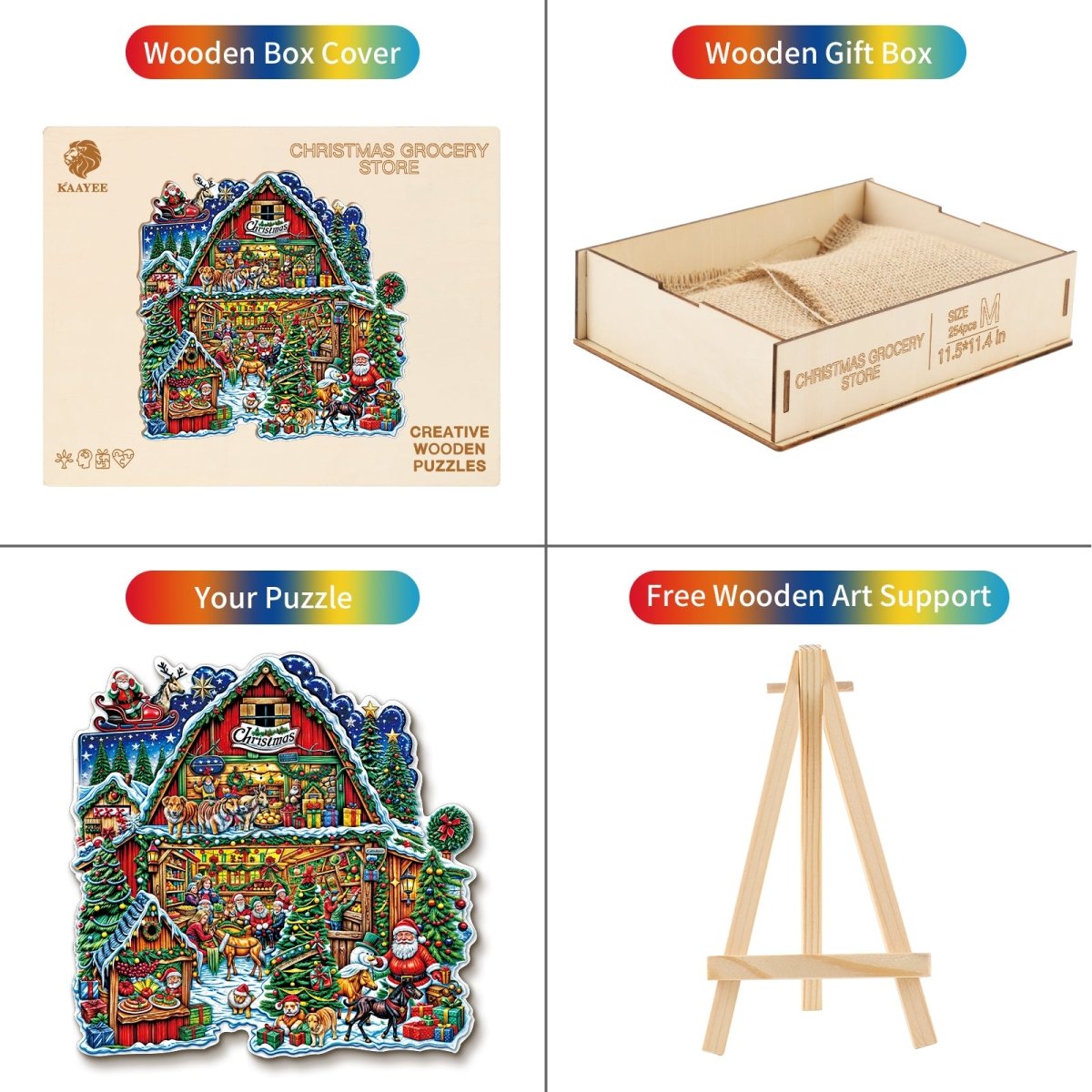 Christmas Grocery Store Wooden Jigsaw Puzzle - KAAYEE Puzzle