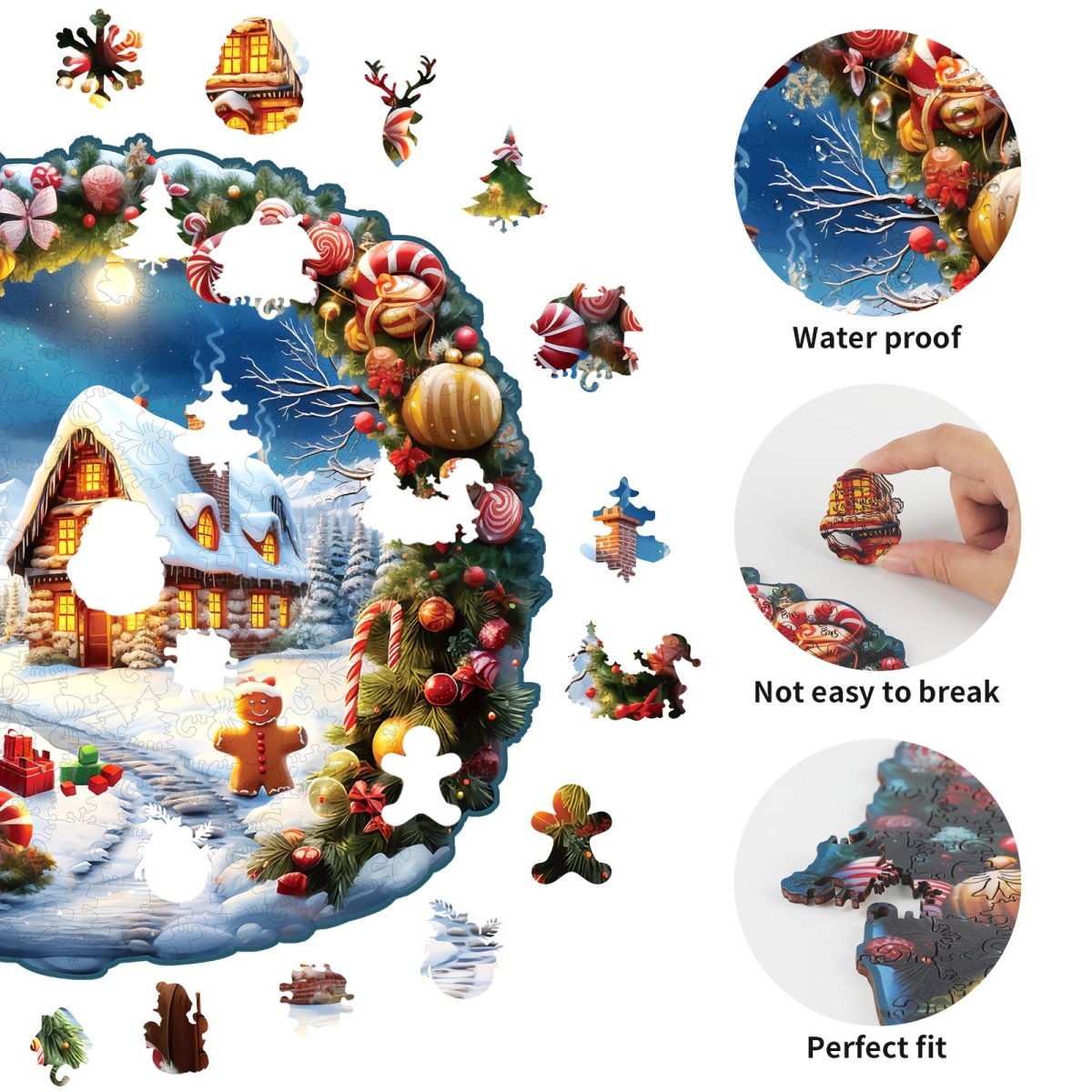 Christmas House Wooden Jigsaw Puzzle - KAAYEE Puzzle