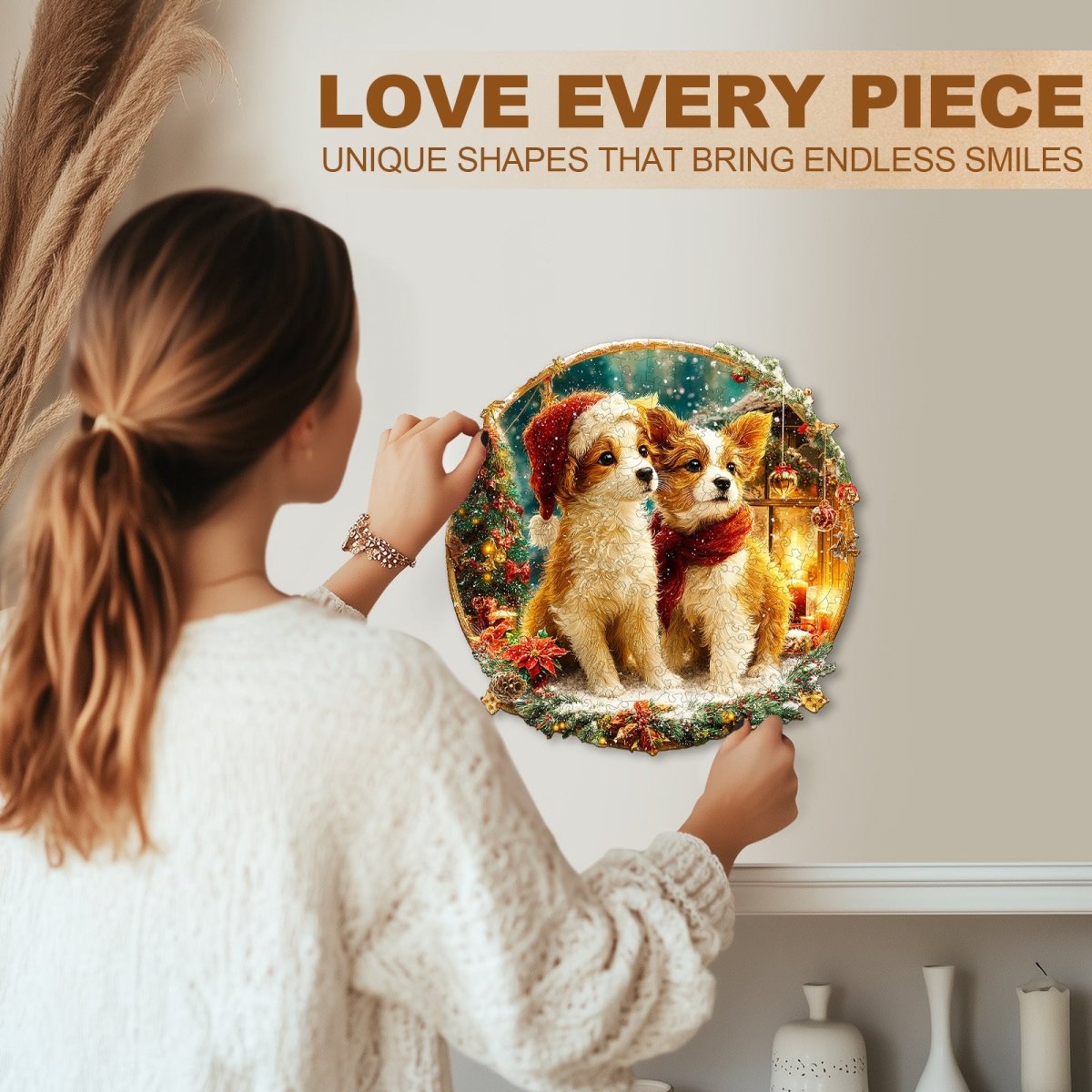 Christmas Puppy Mix Wooden Jigsaw Puzzle - KAAYEE Puzzle