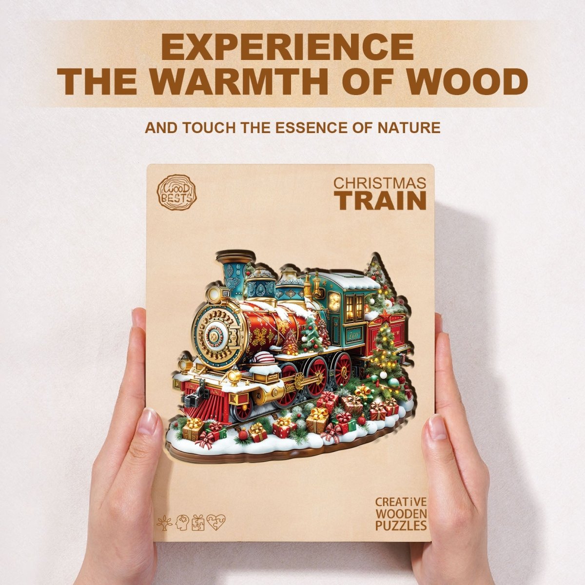 Christmas Train Wooden Jigsaw Puzzle - KAAYEE Puzzle