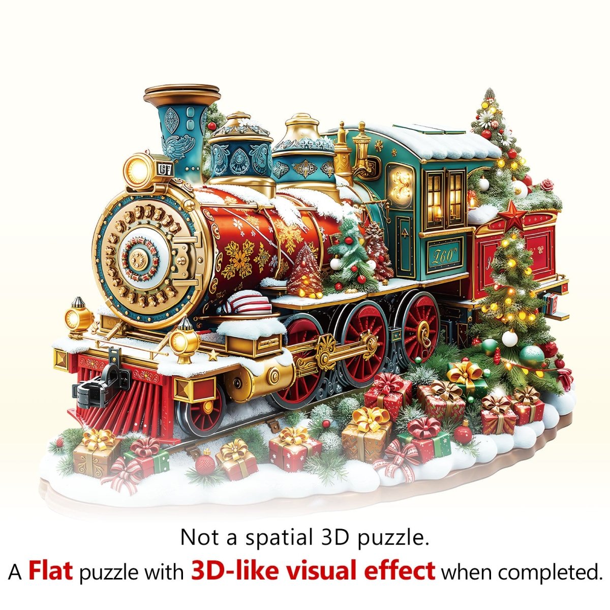 Christmas Train Wooden Jigsaw Puzzle - KAAYEE Puzzle