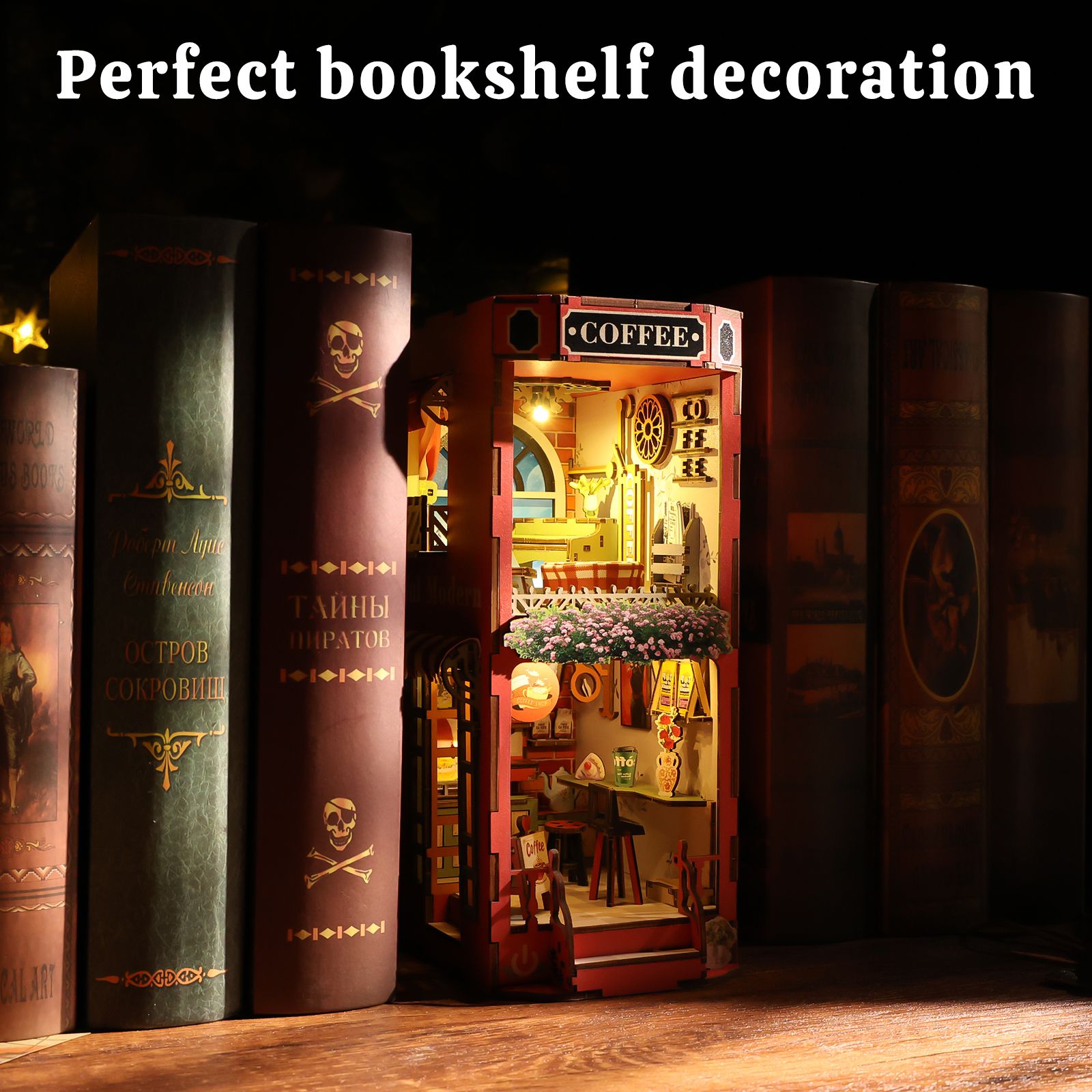 DIY Book Nook Kit,3D Wooden Puzzle