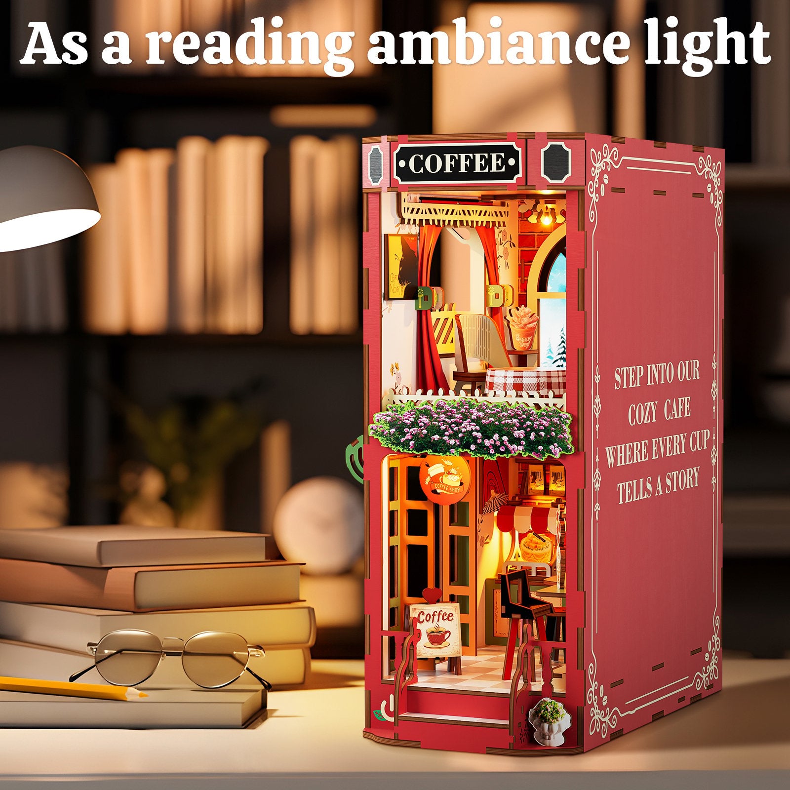 DIY Book Nook Kit,3D Wooden Puzzle