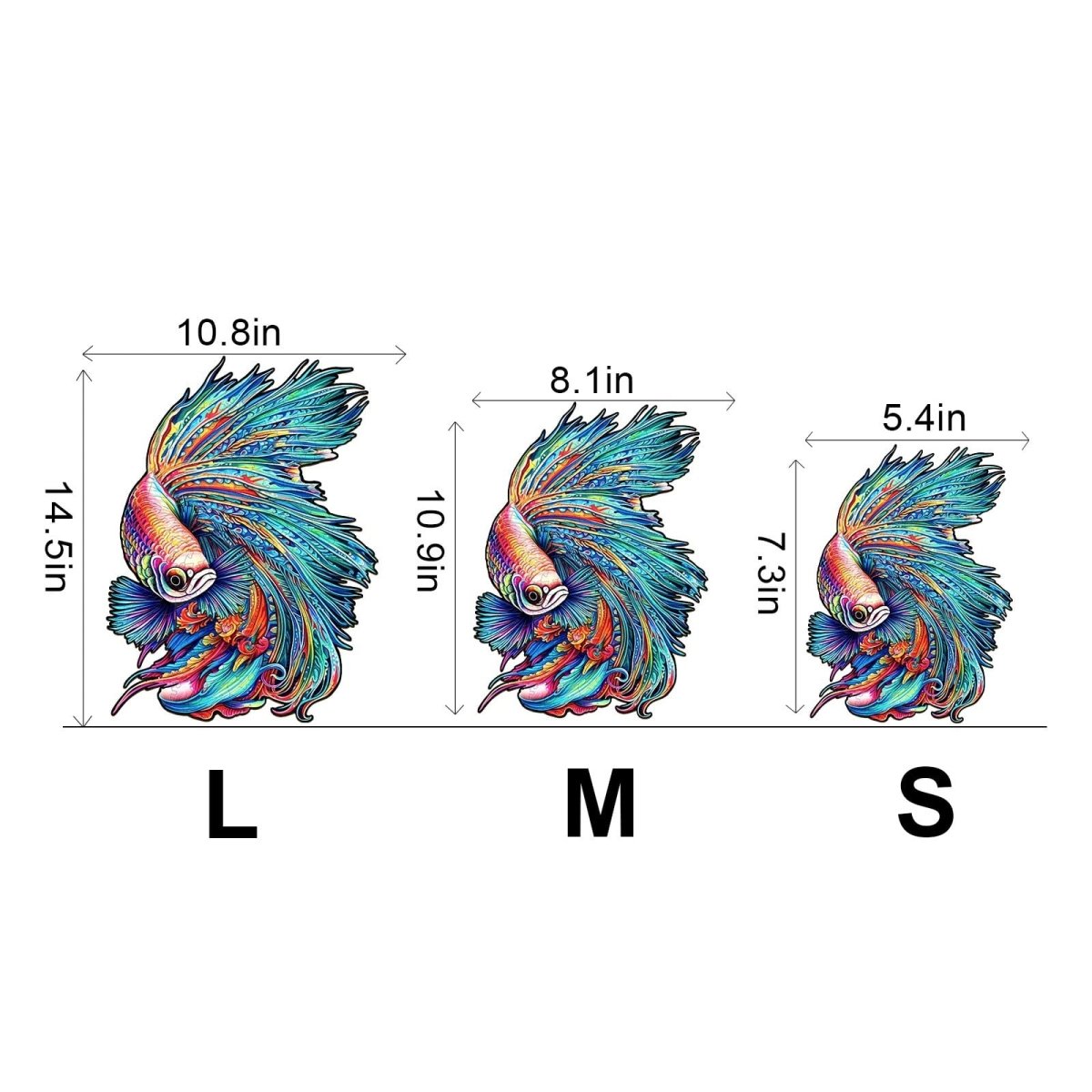 COLORFUL BETTA Wooden Jigsaw Puzzle - KAAYEE Puzzle