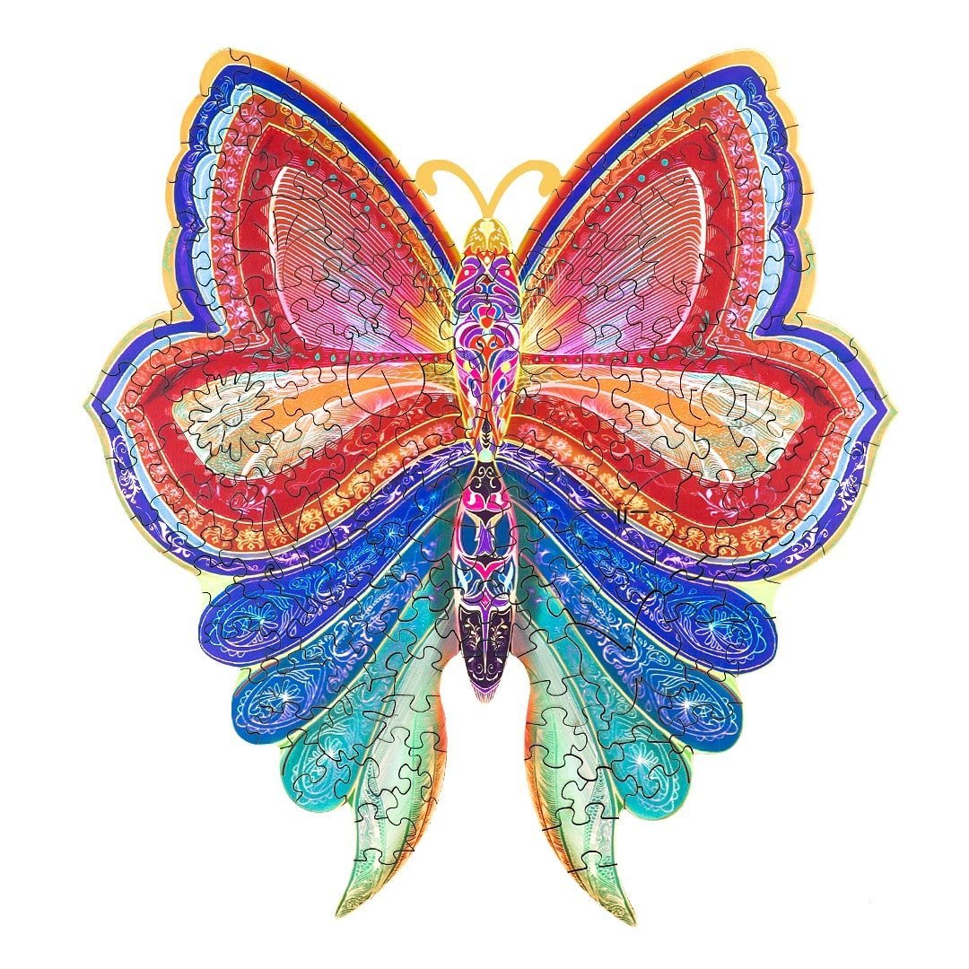 COLORFUL BUTTERFLIES Wooden Jigsaw Puzzle - KAAYEE Puzzle
