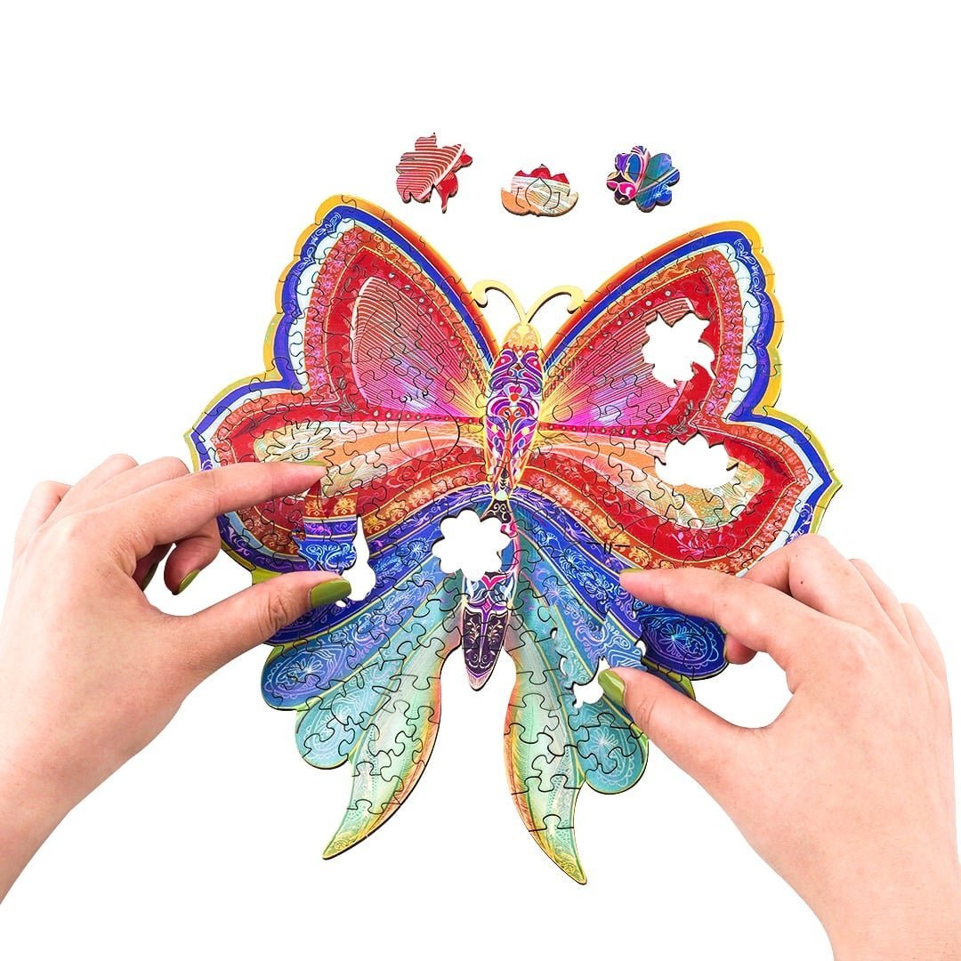 COLORFUL BUTTERFLIES Wooden Jigsaw Puzzle - KAAYEE Puzzle