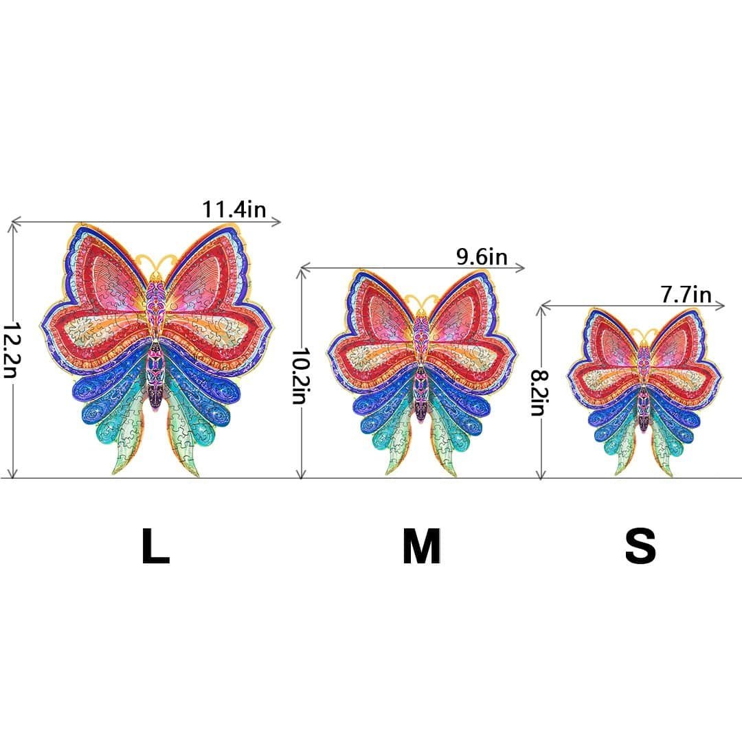 COLORFUL BUTTERFLIES Wooden Jigsaw Puzzle - KAAYEE Puzzle