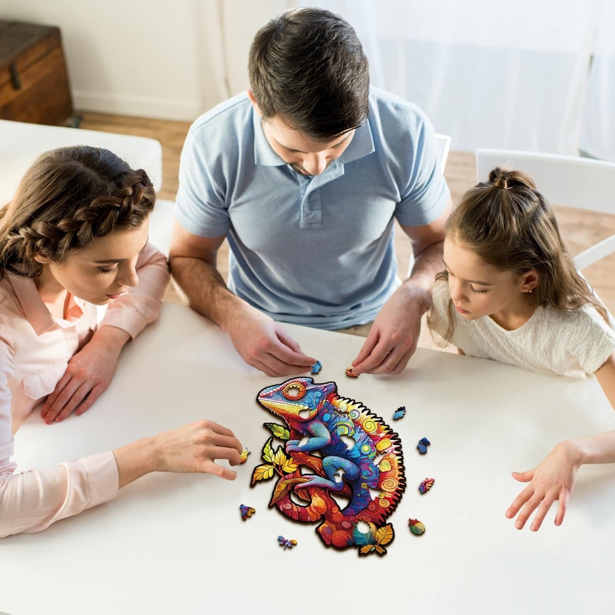 Colorful Chameleon Wooden Jigsaw Puzzle - KAAYEE Puzzle
