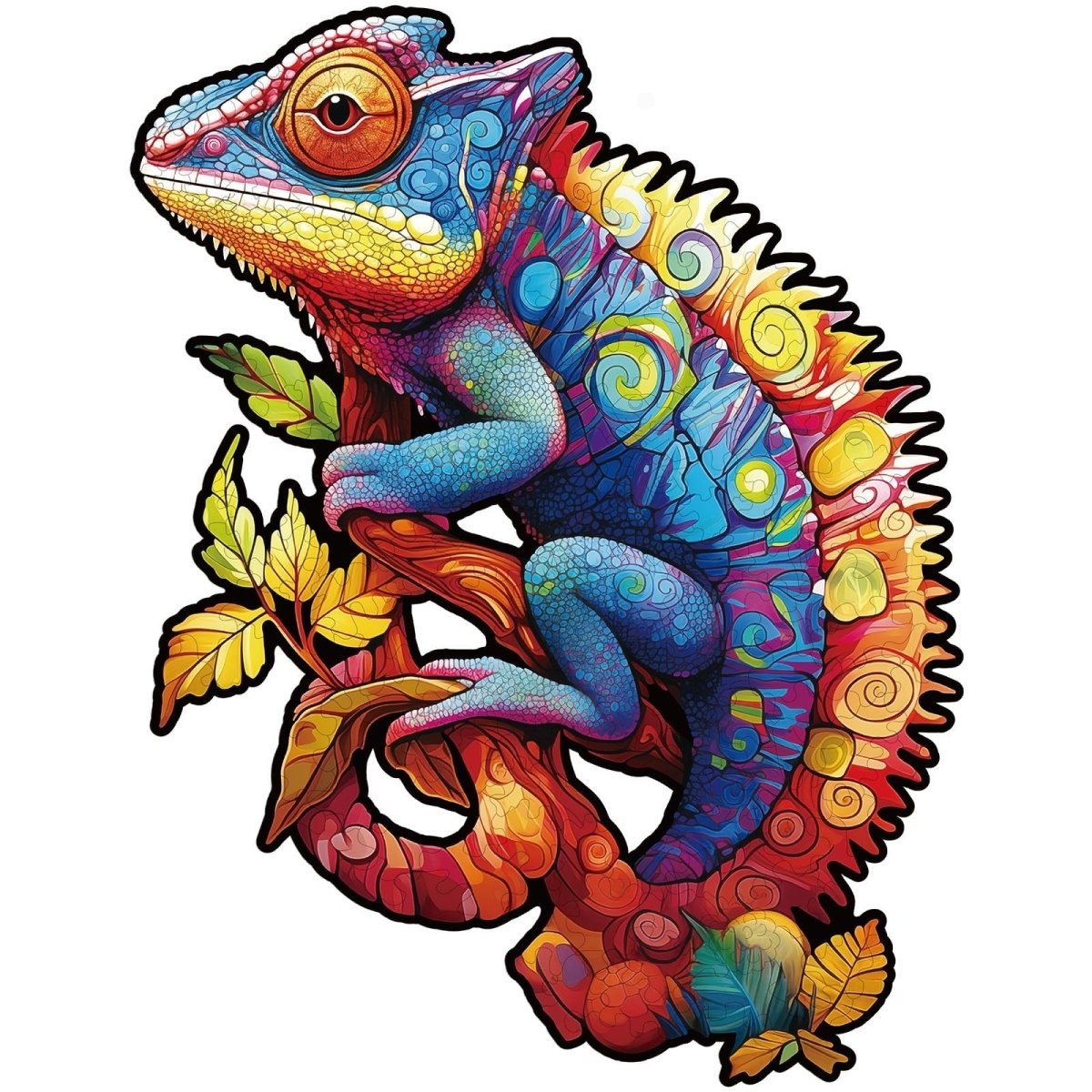 Colorful Chameleon Wooden Jigsaw Puzzle - KAAYEE Puzzle