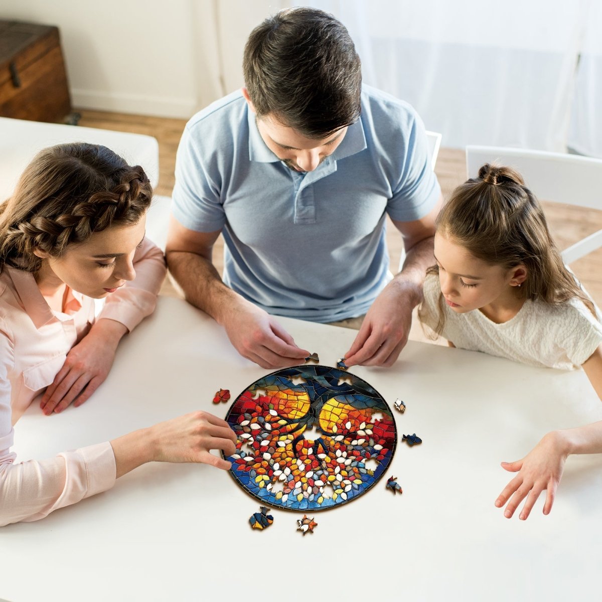 Colorful Glass Tree of Life Wooden Jigsaw Puzzle - KAAYEE Puzzle