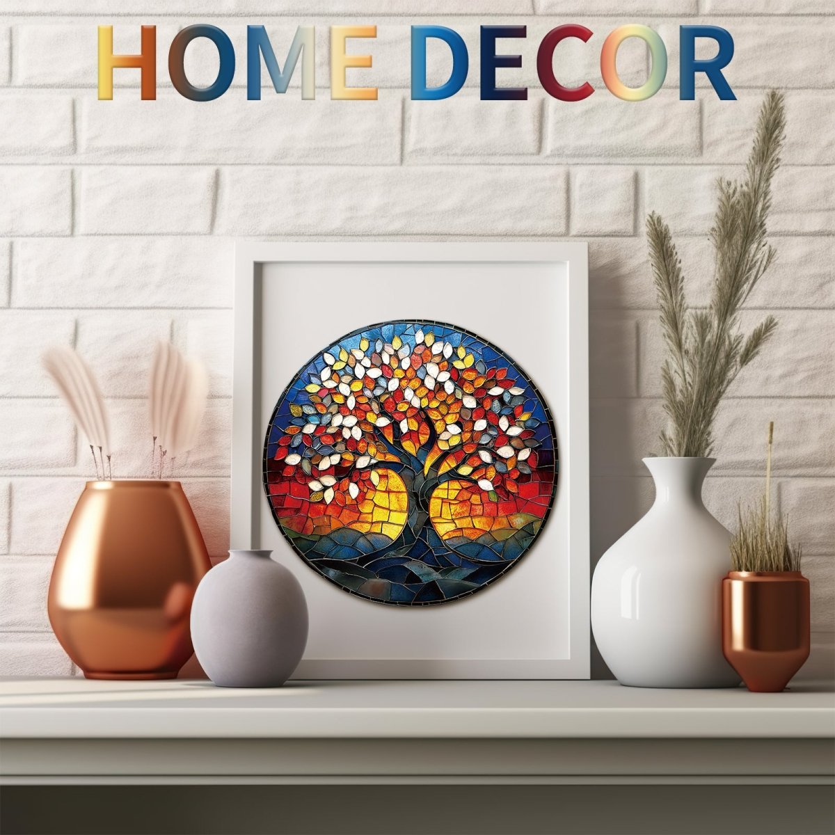 Colorful Glass Tree of Life Wooden Jigsaw Puzzle - KAAYEE Puzzle