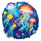 colorful jellyfish Wooden Jigsaw Puzzle - KAAYEE Puzzle