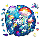 colorful jellyfish Wooden Jigsaw Puzzle - KAAYEE Puzzle