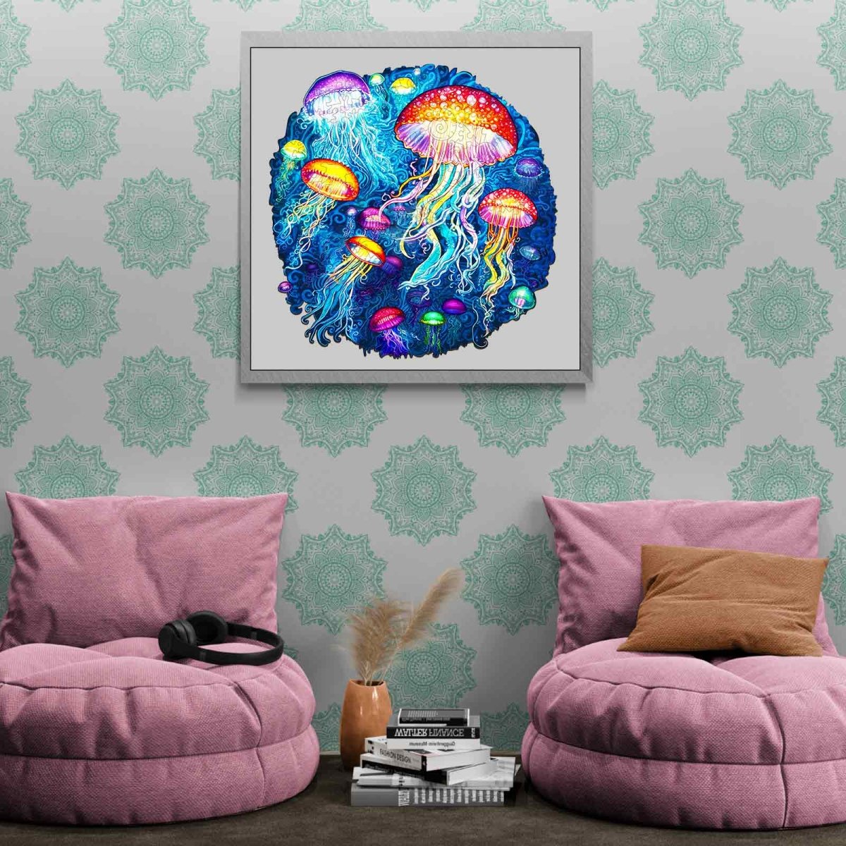 colorful jellyfish Wooden Jigsaw Puzzle - KAAYEE Puzzle
