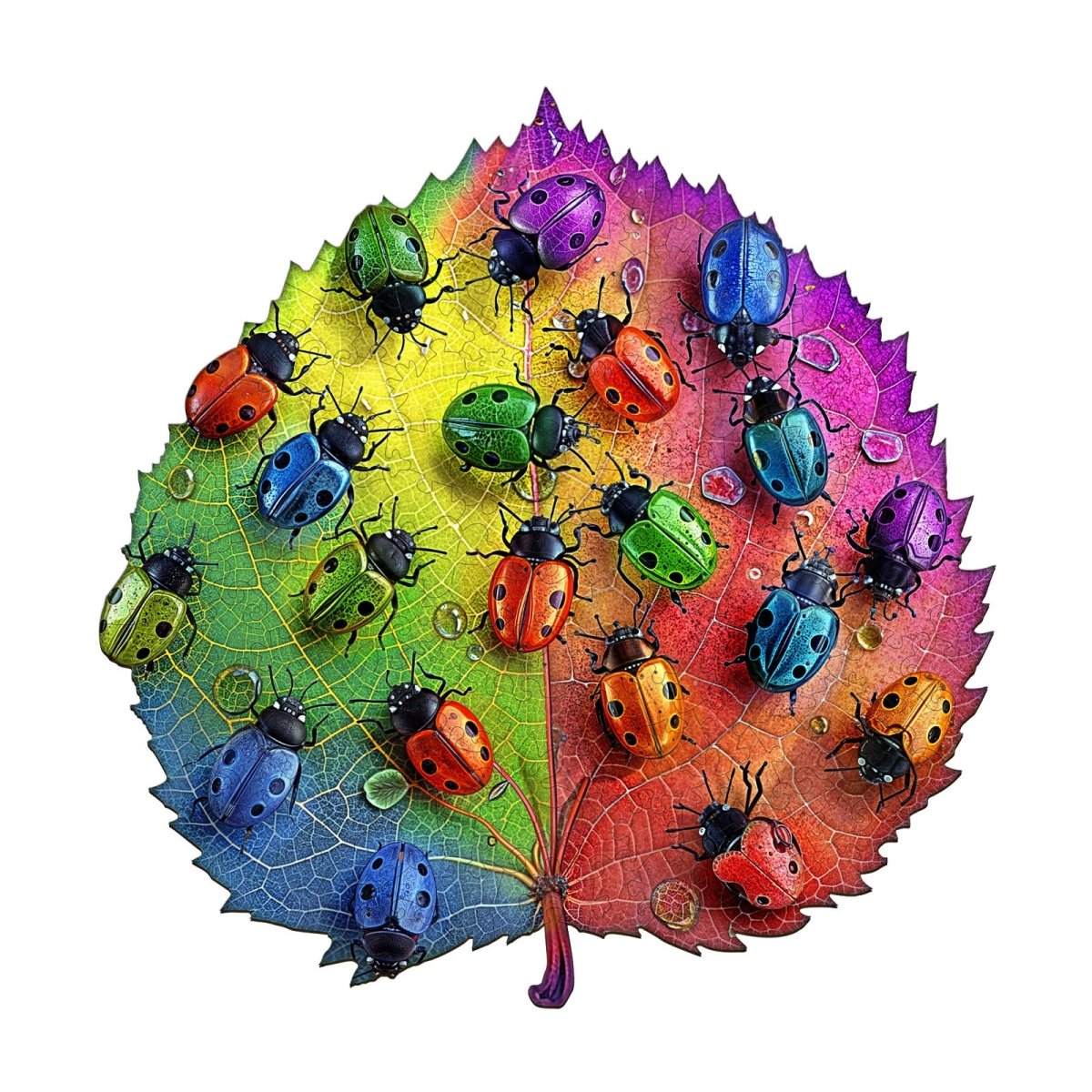 Colorful ladybug Wooden Jigsaw Puzzle - KAAYEE Puzzle