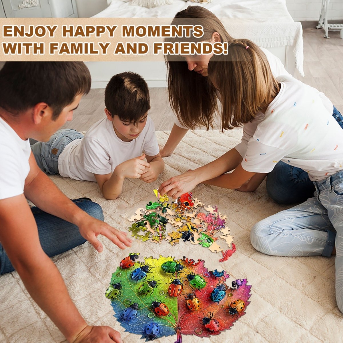 Colorful ladybug Wooden Jigsaw Puzzle - KAAYEE Puzzle