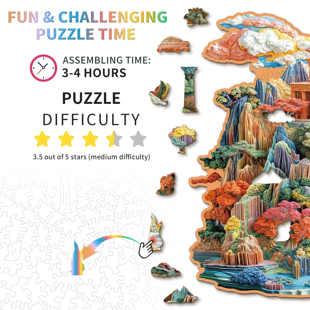 Colorful Palace Wooden Jigsaw Puzzle - KAAYEE Puzzle