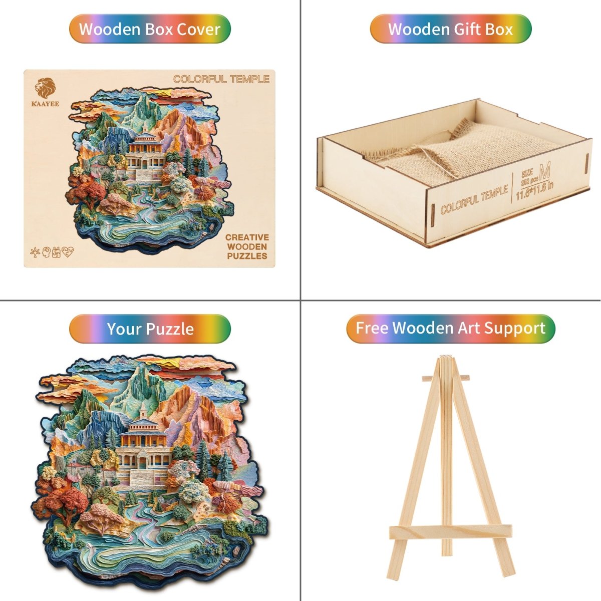 Colorful Temple Wooden Jigsaw Puzzle - KAAYEE Puzzle