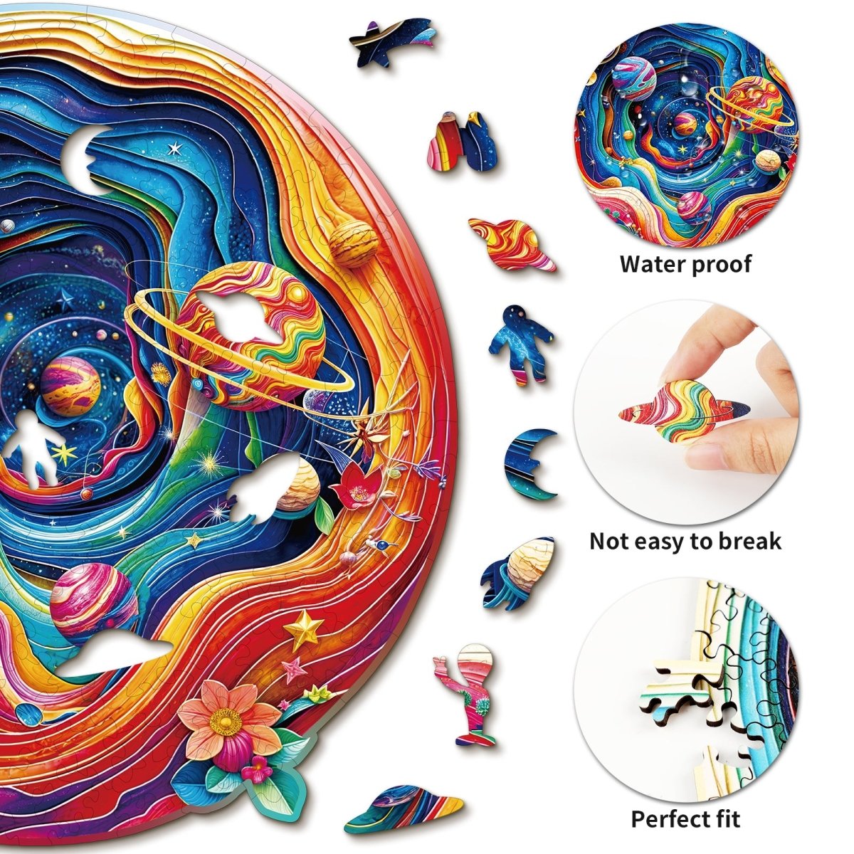 Colorful Universe Wooden Jigsaw Puzzle - KAAYEE Puzzle