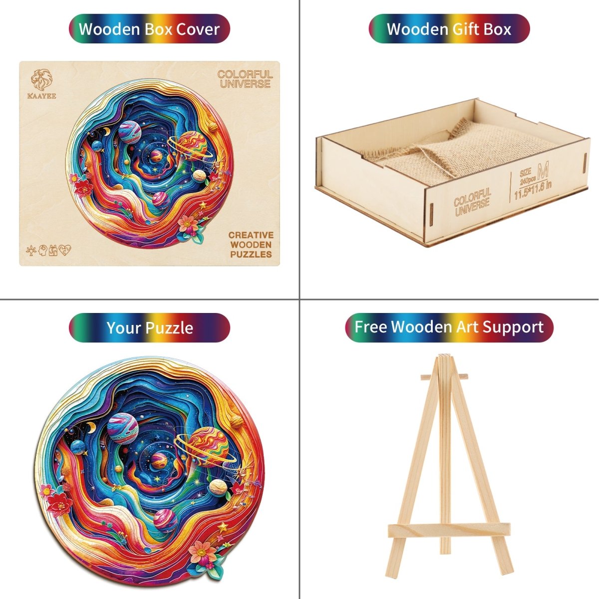 Colorful Universe Wooden Jigsaw Puzzle - KAAYEE Puzzle