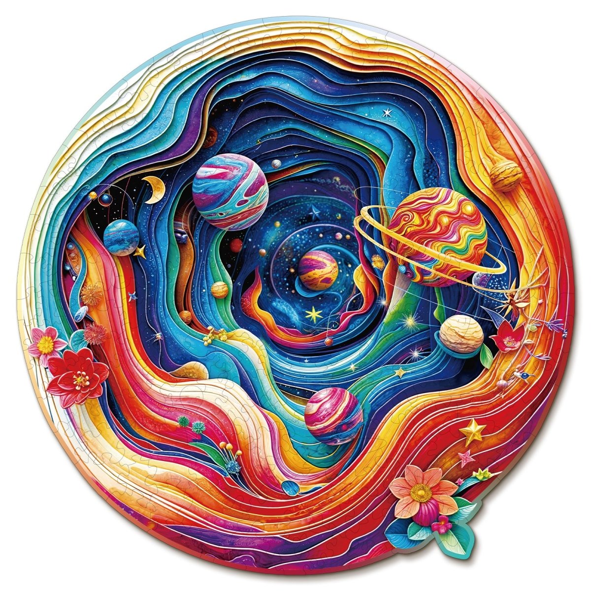 Colorful Universe Wooden Jigsaw Puzzle - KAAYEE Puzzle