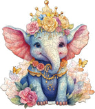 Crowned Elephant Wooden Jigsaw Puzzle - KAAYEE Puzzle