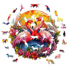 Crowned Flamingo Wooden Jigsaw Puzzle - KAAYEE Puzzle