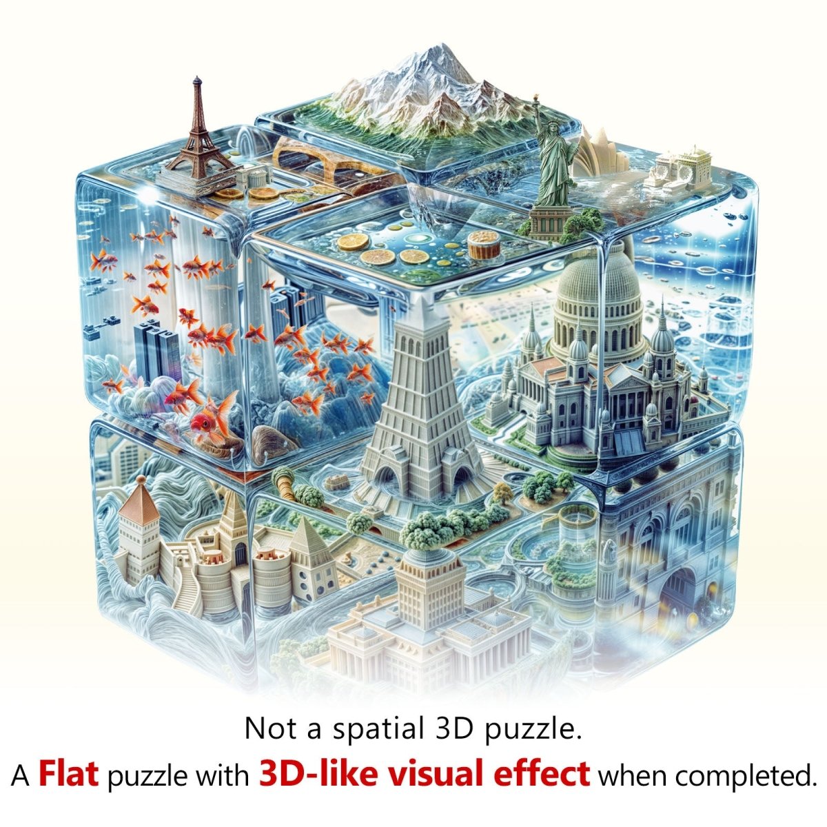 Cube City Wooden Jigsaw Puzzle - KAAYEE Puzzle