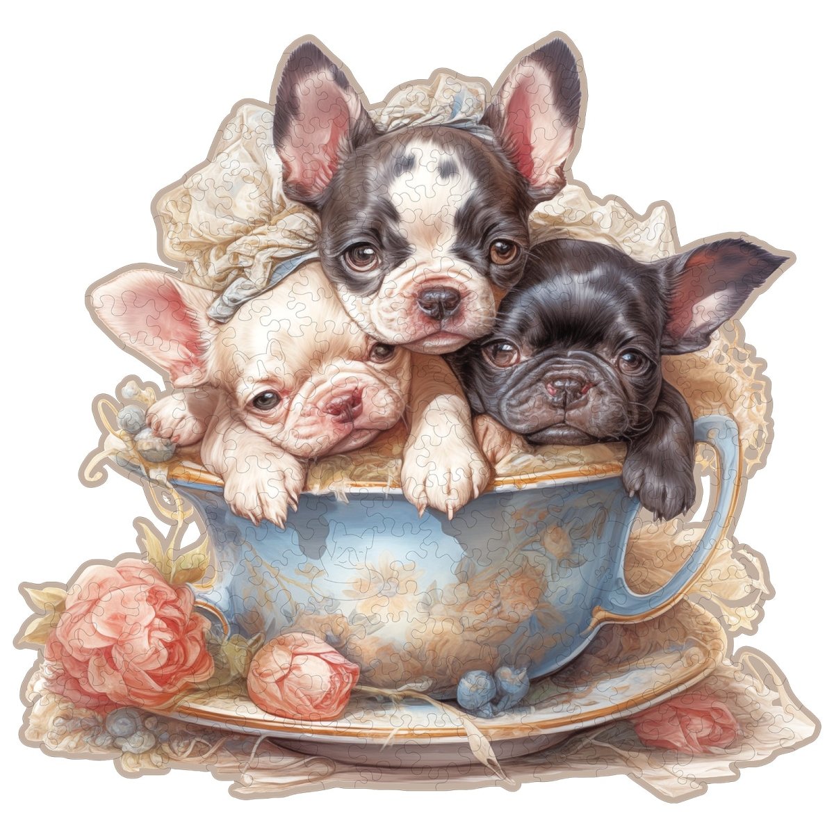 Cute Bulldog Wooden Jigsaw Puzzle - KAAYEE Puzzle