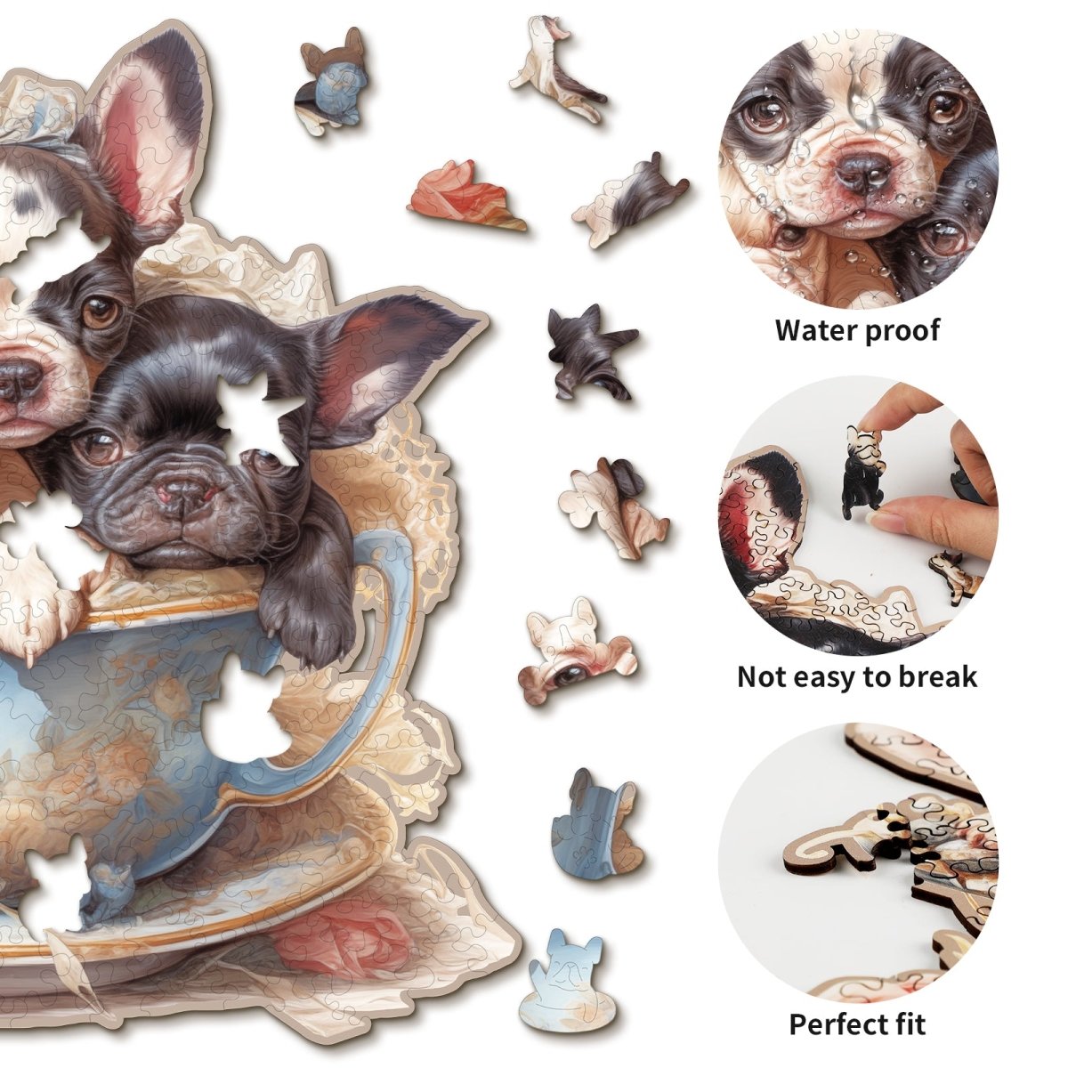 Cute Bulldog Wooden Jigsaw Puzzle - KAAYEE Puzzle